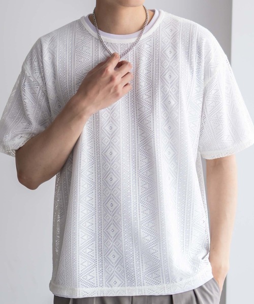 【新品　未使用】ノーブル　Tシャツ NOBLE PRODUCT（ノーブルプロダクト） tシャツ レースアンサンブルT