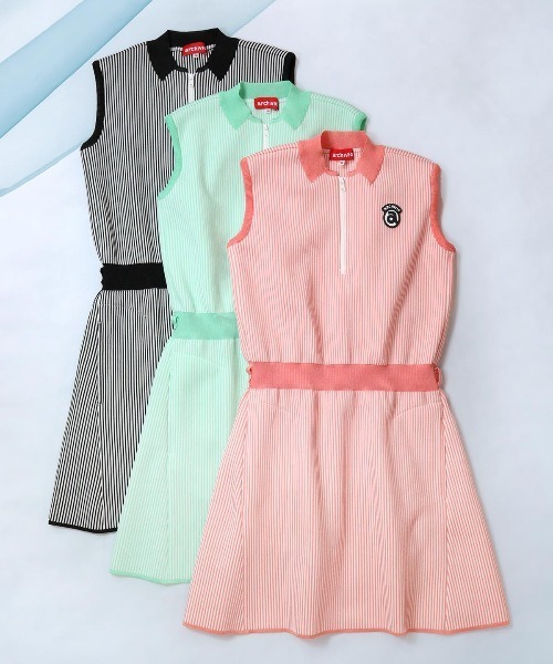 archivio ストライプ ワンピース 38 archivio ワンピース 「LADIES」ストライプノースリワンピース