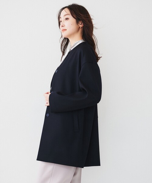 UNTITLED（アンタイトル） ノーカラーコート コート ダブルクロス ノー