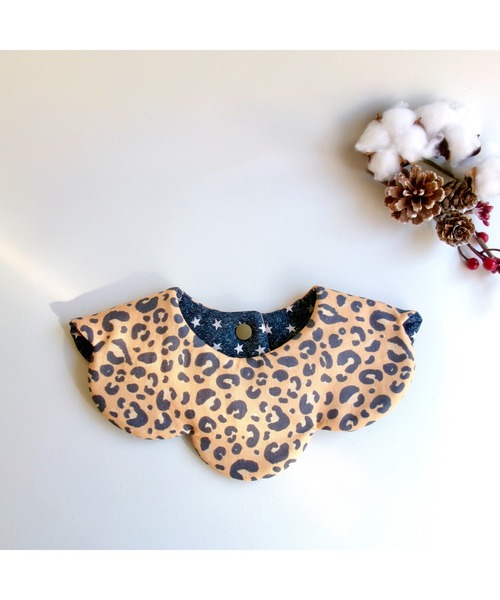 TONE（トネ） スタイ よだれかけ 「hanakago」ダブルガーゼ ヒョウ柄