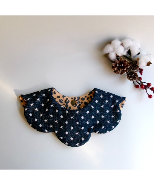 TONE（トネ） スタイ よだれかけ 「hanakago」ダブルガーゼ ヒョウ柄