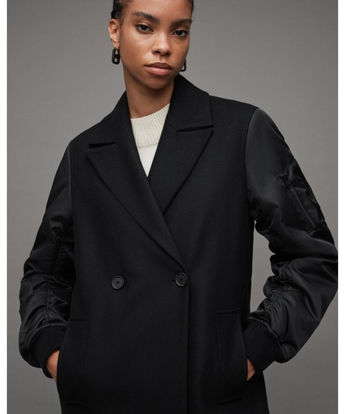ALLSAINTS ブラック チェスターコート UK 14(女性用) ALLSAINTS（オールセインツ） チェスターコート 8 ブラック レディース