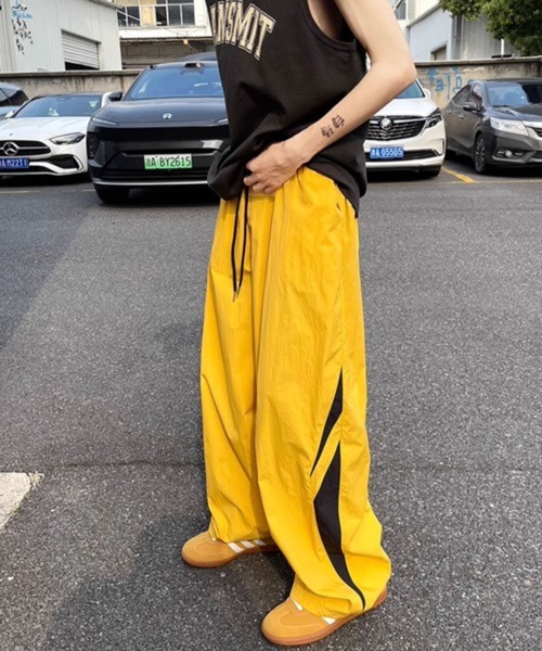 CERCA パンツ 「NOWLE」サイドライン ワイド シャカシャカ メンズ