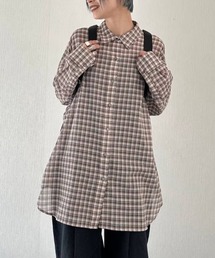 新品　コットンボイルチェックシャツ　ブラック JEANASIS ブラウス シャツ コットンボイルシアーチェックシャツ