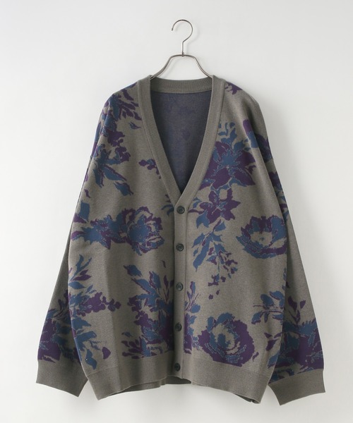 「LOWRYS FARM」 ニットカーディガン FREE グレー メンズ_画像4