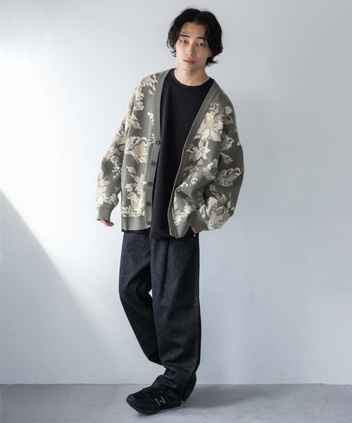 「LOWRYS FARM」 ニットカーディガン FREE グレー メンズ_画像8