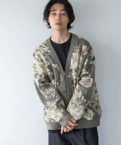 「LOWRYS FARM」 ニットカーディガン FREE グレー メンズ_画像9