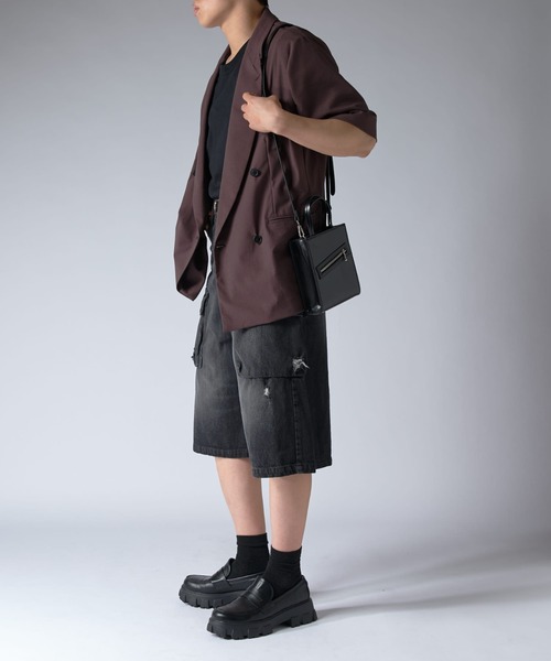 Lui's カーゴパンツ ワイドカーゴデニムショーツ メンズ