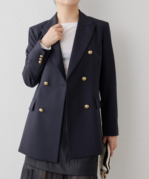 美品　ウィムガゼット　テーラードジャケット　紺色　銀ボタン　紺ブレ　フリーサイズ Whim Gazette（ウィム ガゼット） テーラードジャケット FREE ネイビー