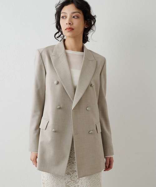 ウィムガゼット Whim Gazette リネンライクダブルテーラードジャケット