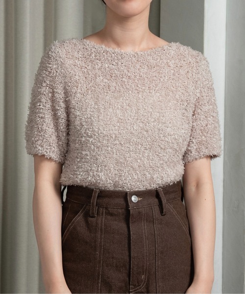 tape yarn short sleeves tops / テープヤーンショートスリーブストップス レディース