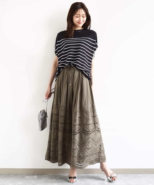 極美品 11AW◎イッセイミヤケ ロングスカート ギャザー 刺繍 コットン 3 刺繍レースギャザースカート通販｜レディースファッション・20代