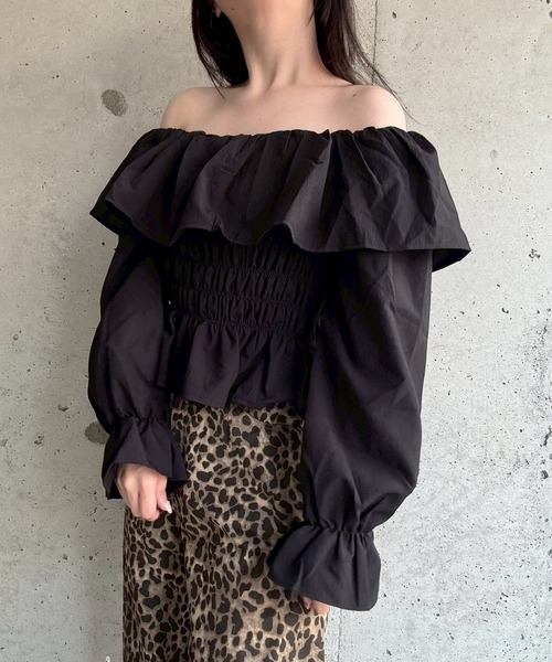 ブラウス シャツ フリルオフショルブラウス レディース : ZOZOTOWN