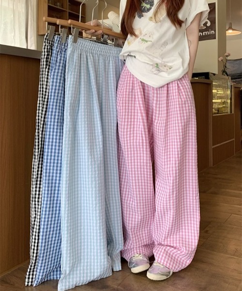 WEGO（ウィゴー） ワイドパンツ パンツ WEGO/ギンガムチェックワイド