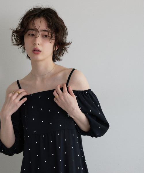 &. NOSTALGIA ワンピース 「ZOZO限定」2WAYオフショルドット