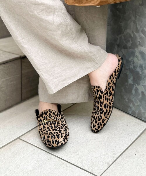 NOLLEY'S（ノーリーズ） ローファー レオパードスエードスリッパ