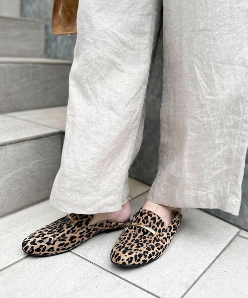 NOLLEY'S（ノーリーズ） ローファー レオパードスエードスリッパ