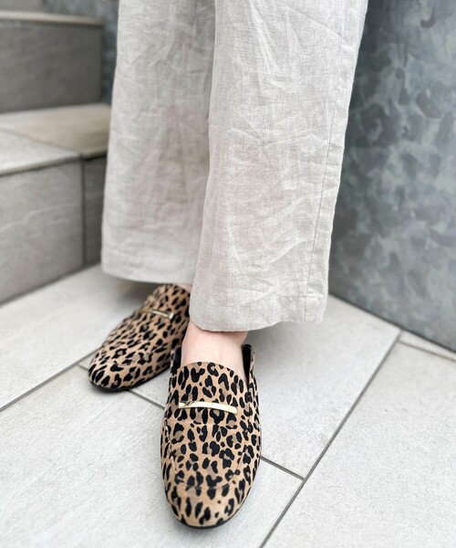NOLLEY'S（ノーリーズ） ローファー レオパードスエードスリッパ