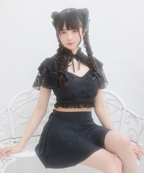 DearMyLove 水着 デコルテレースティアードスカート水着 レディース