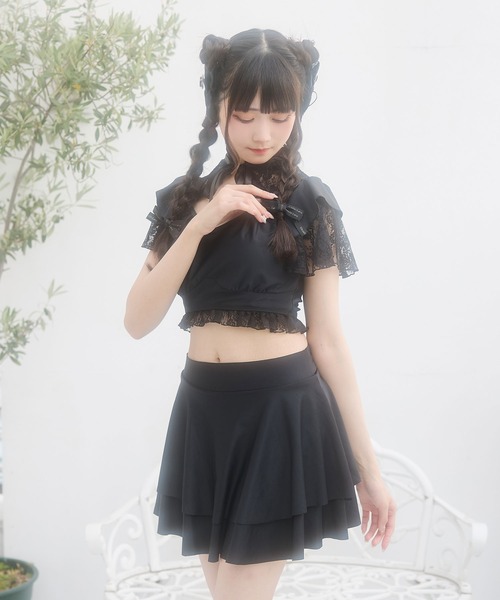 DearMyLove 水着 デコルテレースティアードスカート水着 レディース