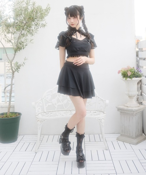 DearMyLove 水着 デコルテレースティアードスカート水着 レディース