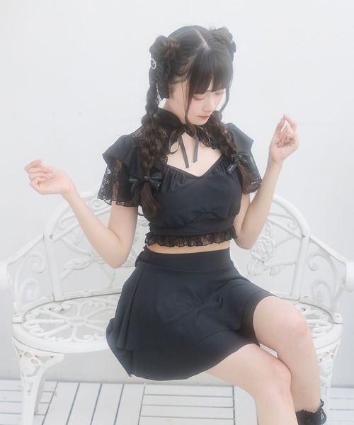 DearMyLove 水着 デコルテレースティアードスカート水着 レディース