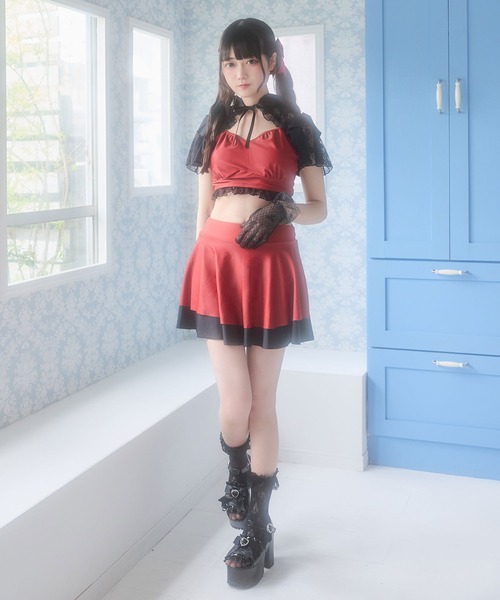 DearMyLove 水着 デコルテレースティアードスカート水着 レディース