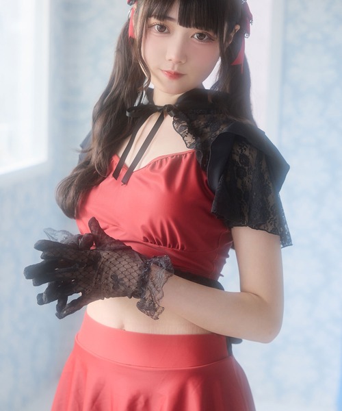 DearMyLove 水着 デコルテレースティアードスカート水着 レディース