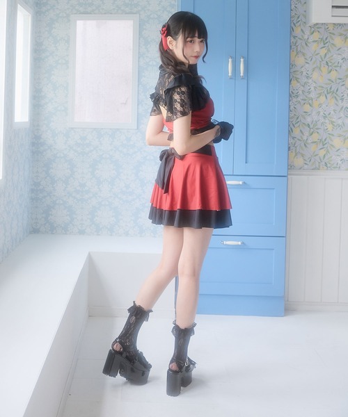 DearMyLove 水着 デコルテレースティアードスカート水着 レディース