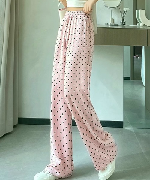 ドット柄パンツ上下 Aelina パンツ ドット柄パンツ レディース : ZOZOTOWN Yahoo!店