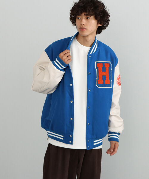 BEAMS HEART（ビームス ハート） スタジャン LARGE ブルー メンズ