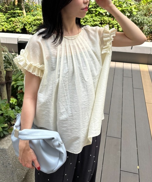 AAYUSHI フリルスリーブブラウス A part by（アパートバイ） ブラウス シャツ フリルスリーブブラウス