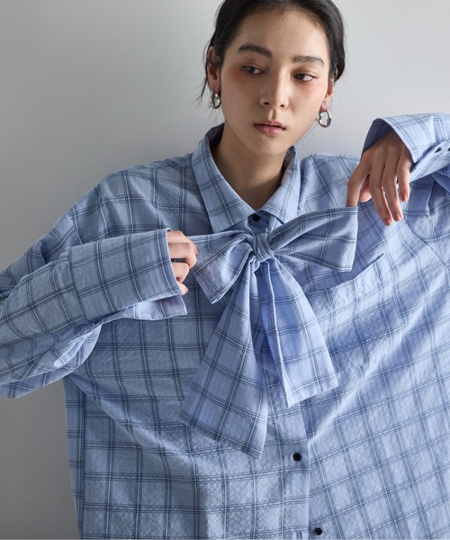 「THE YOn」 長袖シャツ FREE サックスブルー レディース
