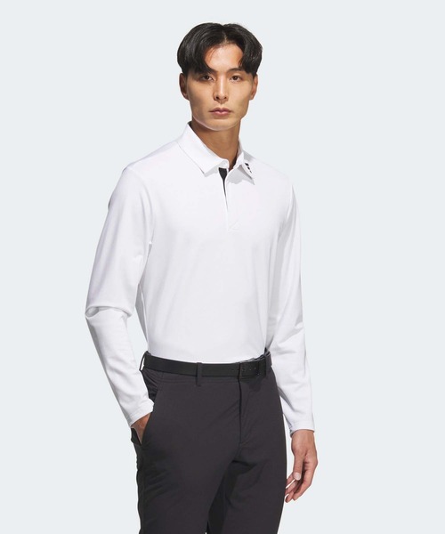 adidas - 【adidas GOLF/アディダス】吸汗速乾 総柄 半袖ポロシャツ・Mサイズ白 adidas アディダス ポロシャツ 半袖 メンズ ゴルフウェア GOLF
