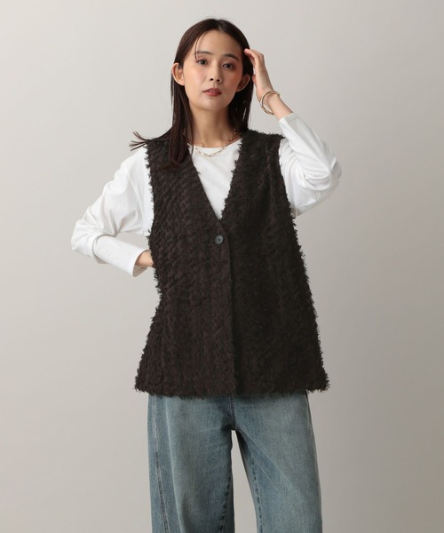 【美品】DECEMBERAY グラフィックプリント ベスト GLOBAL WORK ベスト ジレ MATINEE LINE/フリンジベスト/583801
