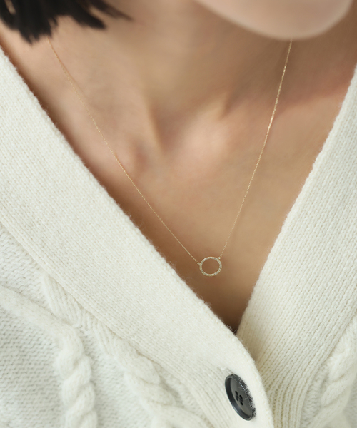 Lilas ネックレス サークルダイヤネックレス K10 レディース