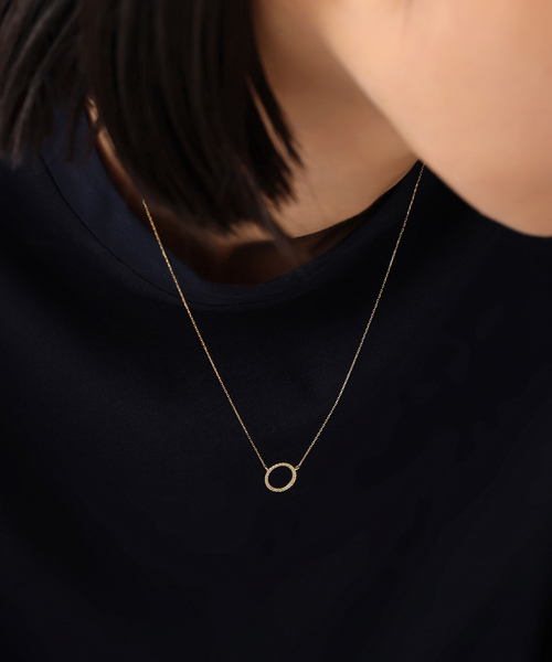 Lilas ネックレス サークルダイヤネックレス K10 レディース