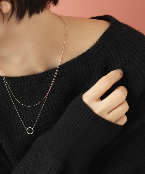 lilasサークルダイヤネックレス Lilas ネックレス サークルダイヤネックレス K10 レディース