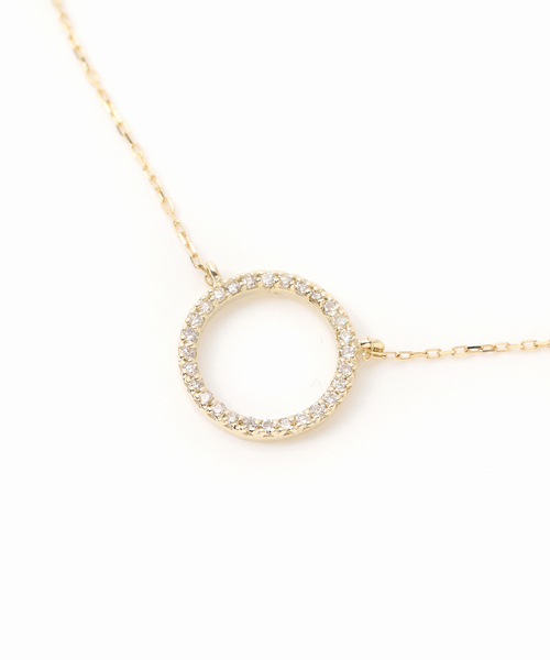 Lilas ネックレス サークルダイヤネックレス K10 レディース