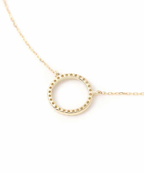 Lilas ネックレス サークルダイヤネックレス K10 レディース