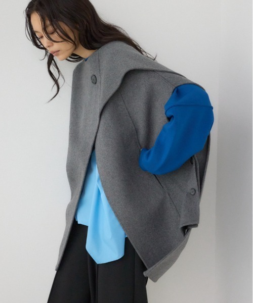 Heve へイヴ リバー ポンチョ チャコール グレー系 AZUL BY MOUSSY（アズールバイマウジー） ポンチョ 「PLUS」ストール