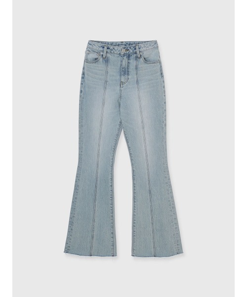 新品未使用 anuans 加工ブーツカットデニムパンツ 1 ライトブルー anuans（アニュアンス） 加工ブーツカットデニムパンツ 0 ライトブルー