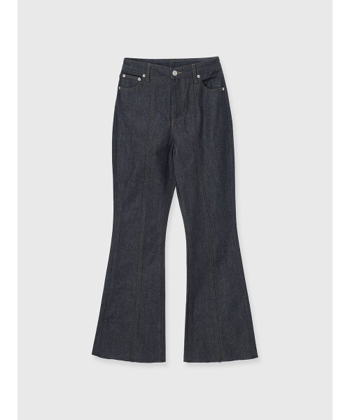 anuans（アニュアンス） 加工ブーツカットデニムパンツ 0 ライトブルー