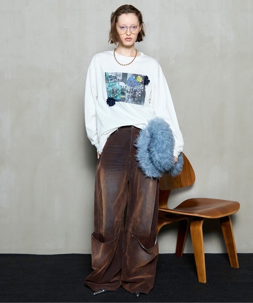 MAISON SPECIAL マルチプリントロンT MAISON SPECIAL（メゾンスペシャル） tシャツ Garden Flower Photo