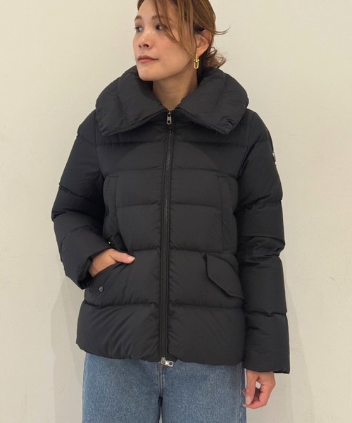 ダウンコート ダウンジャケット ロングコート 総柄 ヘンリボーン ビックヘリンボーンコート （アウター）｜ADORE / アドーア