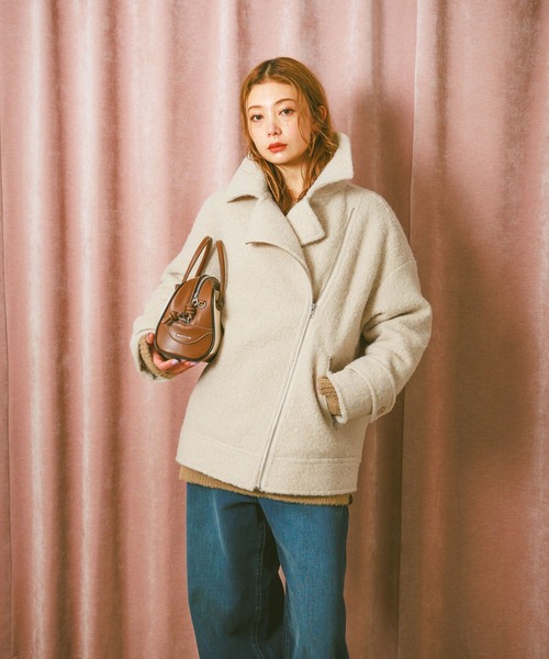 BAYFLOW ウーリーライダースコート BAYFLOW（ベイフロー） コート アウター 「軽い着心地」ウーリー