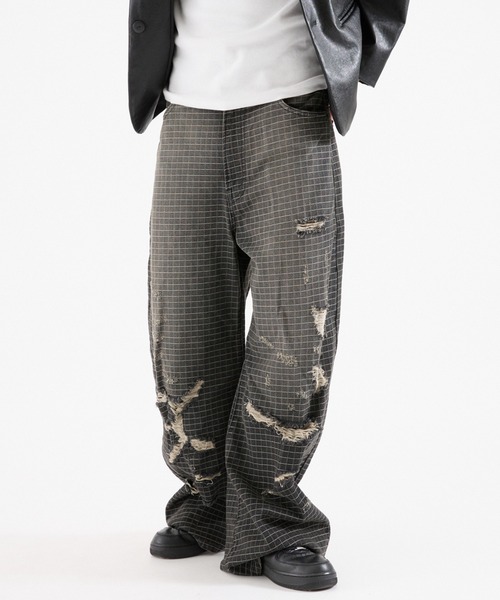 ダメじがあります FTW ジーンズ デニム デニムパンツ CHECK DAMAGE PANTS レディース