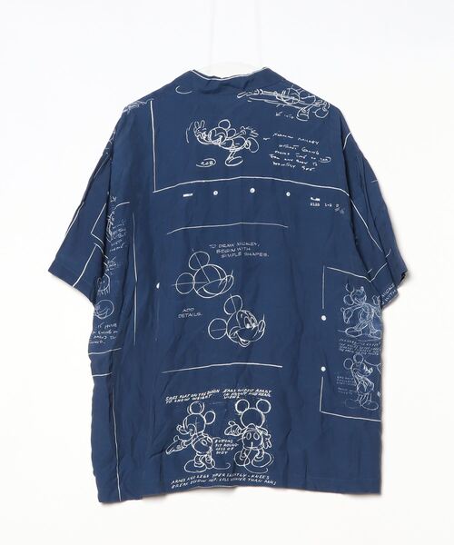 「PORTER CLASSIC」 7分袖シャツ「Disneyコラボ」 M ネイビー メンズの画像