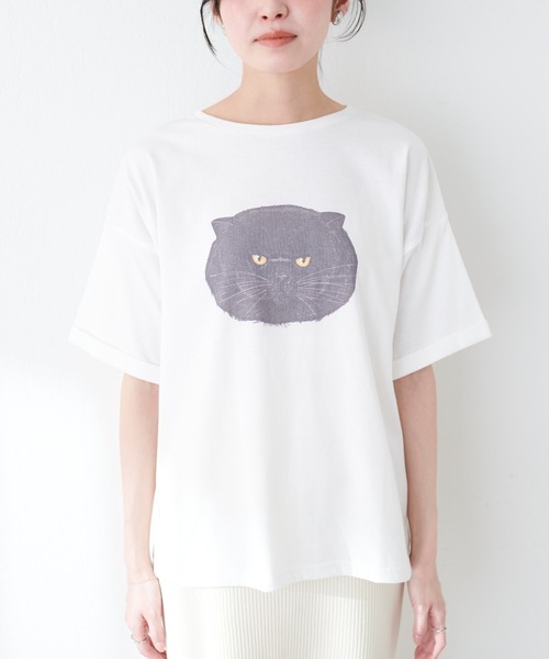 「natural couture」 半袖Tシャツ FREE オフホワイト レディース_画像4