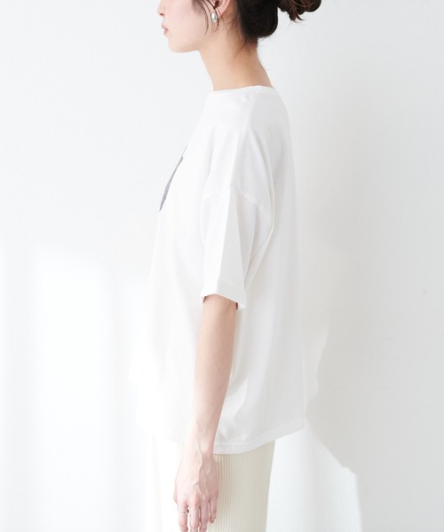 「natural couture」 半袖Tシャツ FREE オフホワイト レディース_画像5